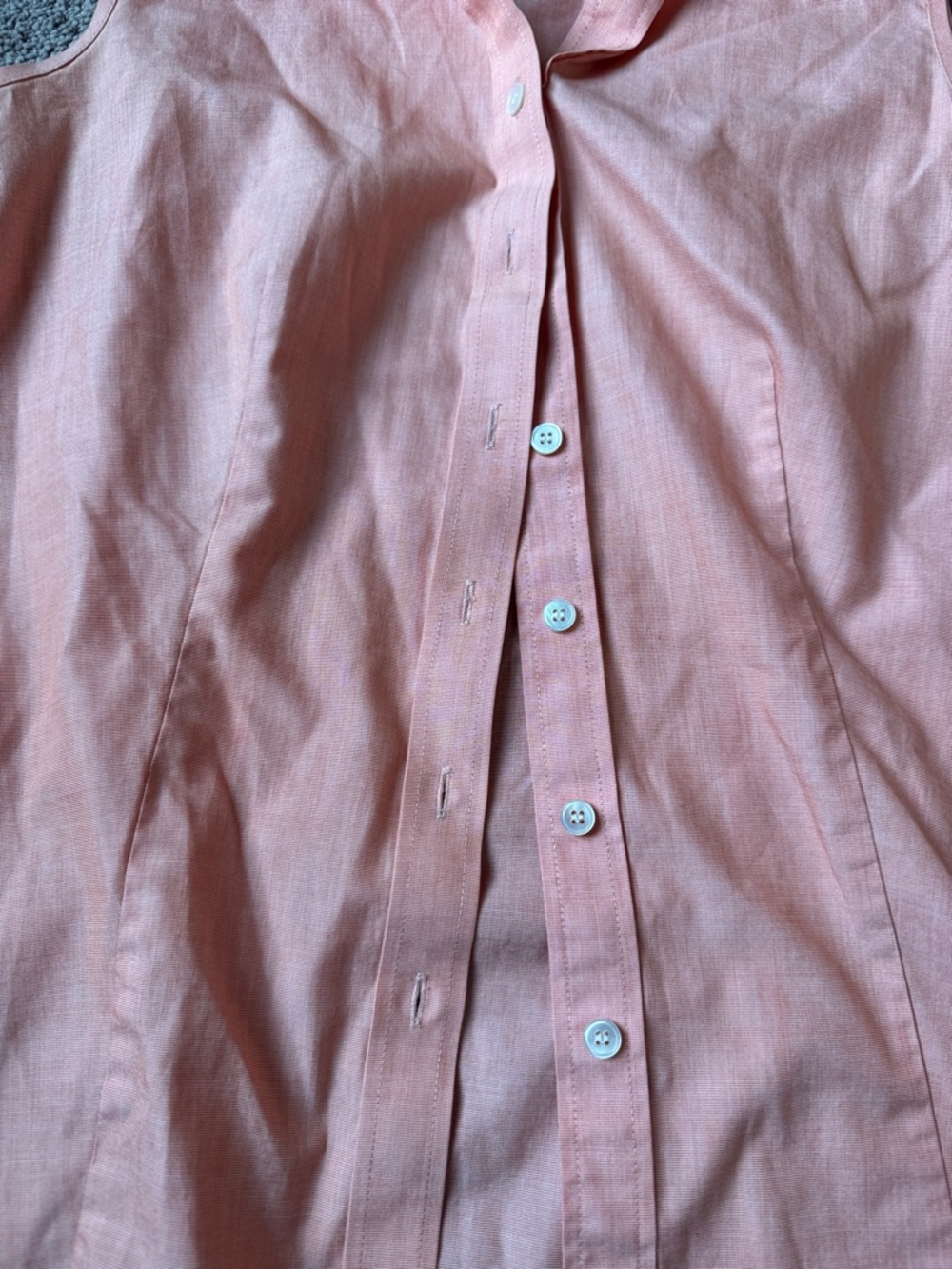 Talbots Coral Sleeveless Button Front Blouse Collared Petite SIZE 4P - Picture 3 of 5